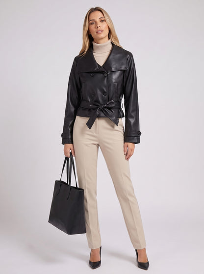MARGOT | TRENCH CORTO EFECTO PIEL