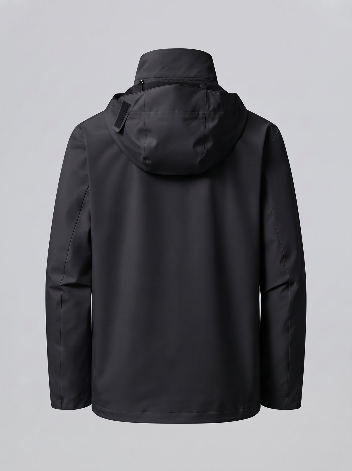Chaqueta 3 en 1 con capucha y cremallera, bolsillos, negro