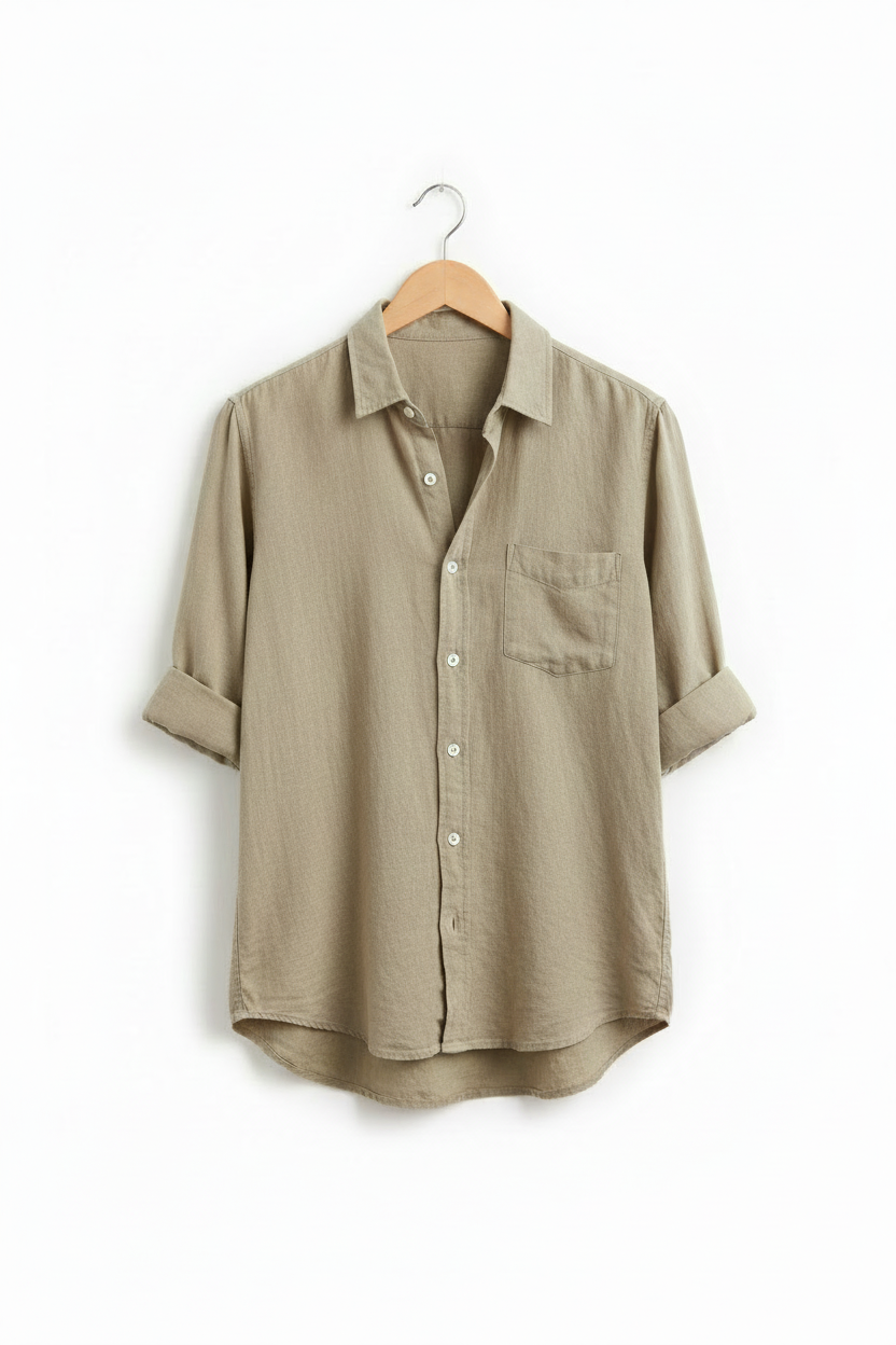 Beige botones blancos