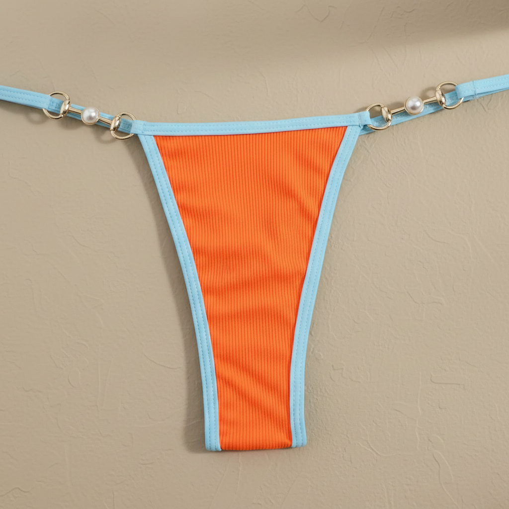 Bikini naranja fondo greige