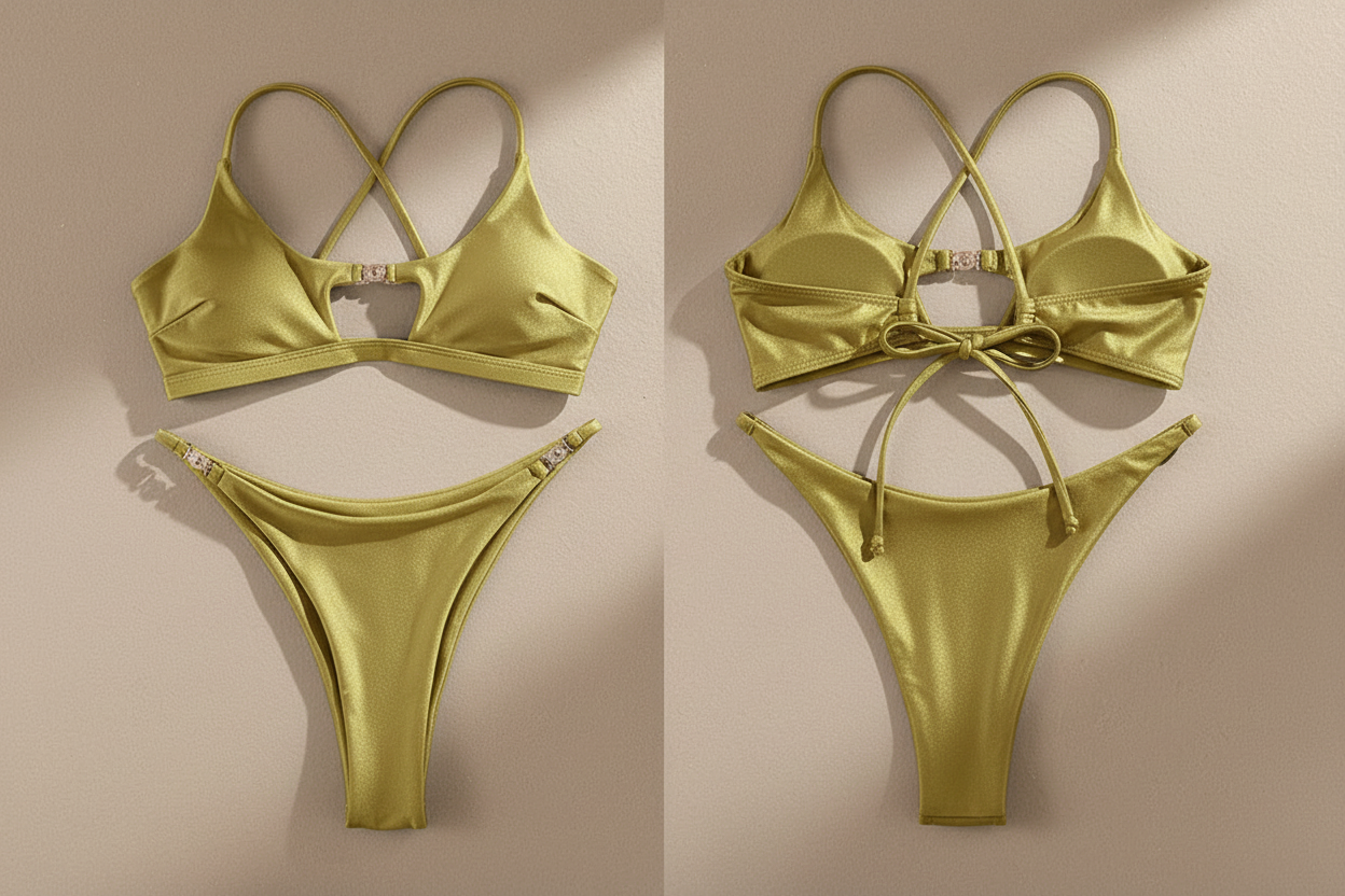 Bikini Verde Oliva Metálico