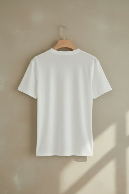 Camiseta básica slim fit de cuello redondo y manga corta, color blanco