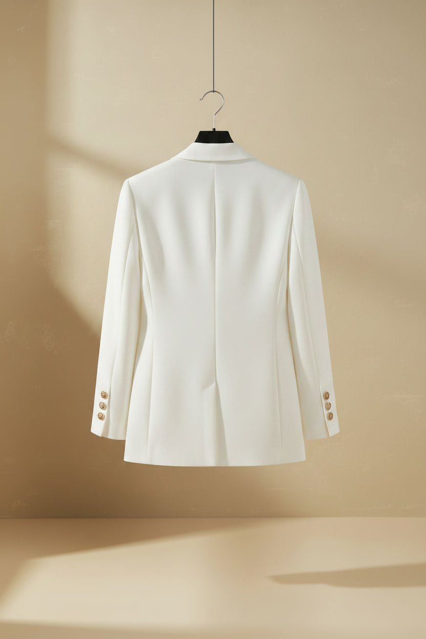 Blazer blanco percha hilo - espalda