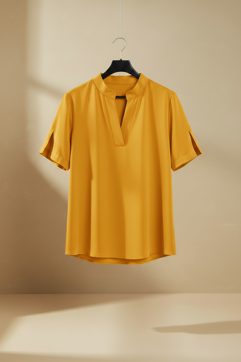 Blusa amarilla percha negra hilo