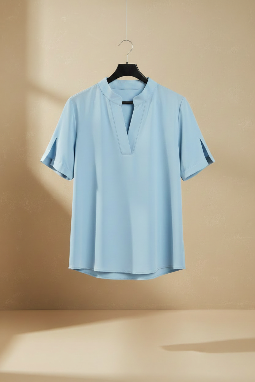 Blusa azul percha negra hilo