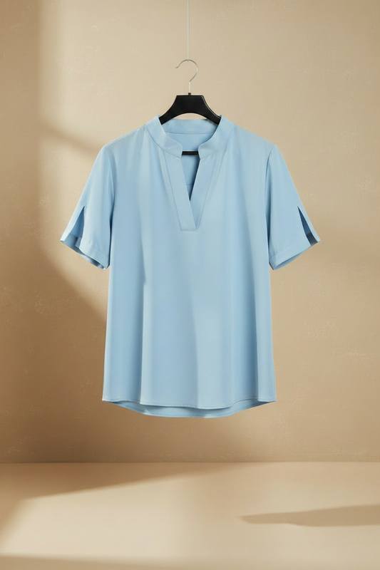 Blusa azul percha negra hilo