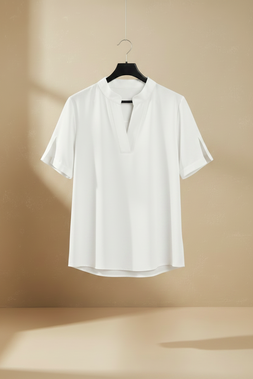 Blusa blanca percha negra hilo