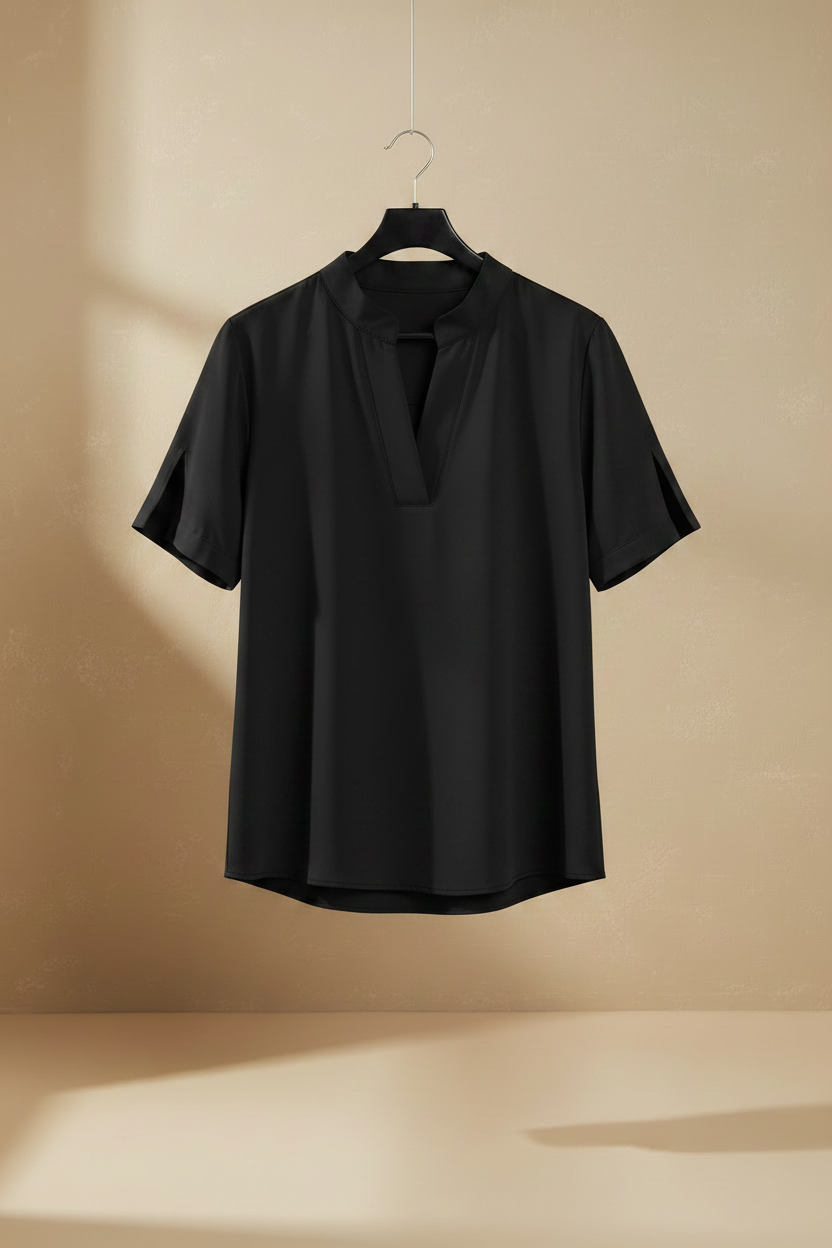 Blusa negra percha negra hilo