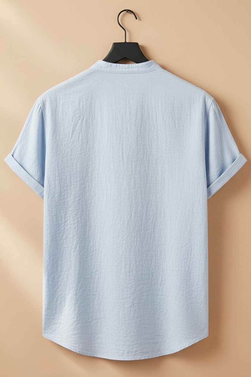 Camisa azul cielo trasera