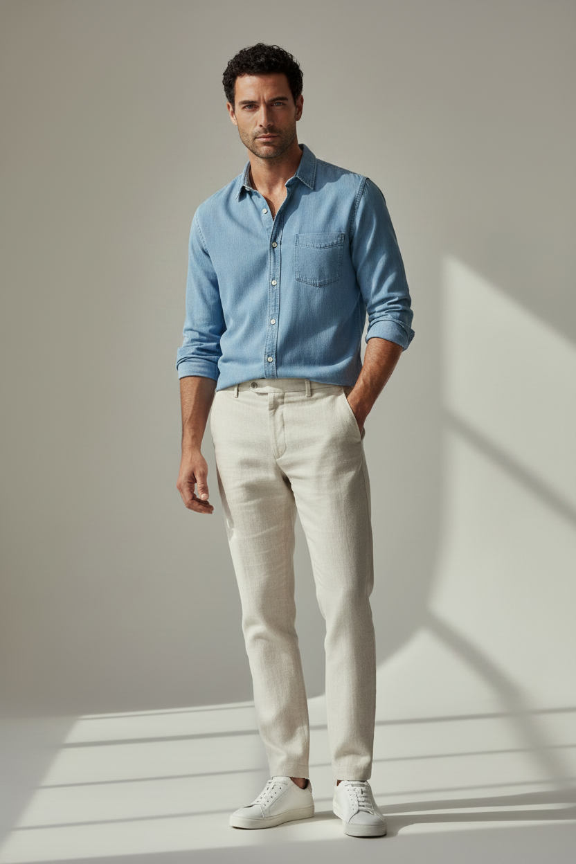 Camisa azul denim