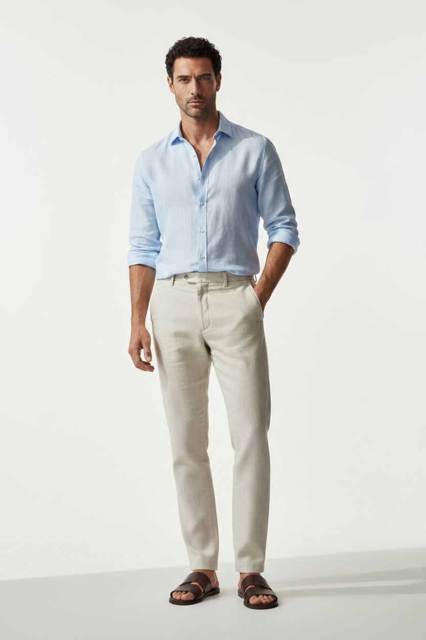 Camisa azul veraniego