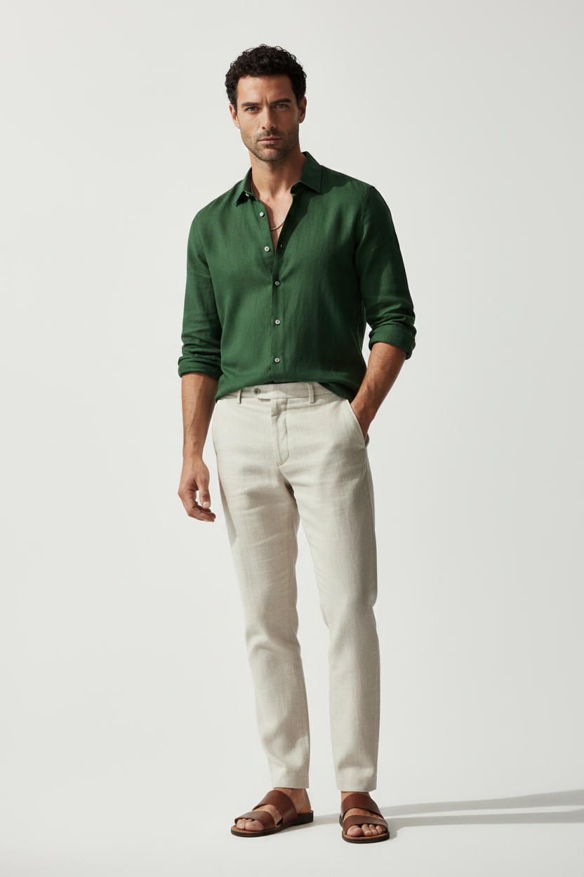 Camisa verde oscuro