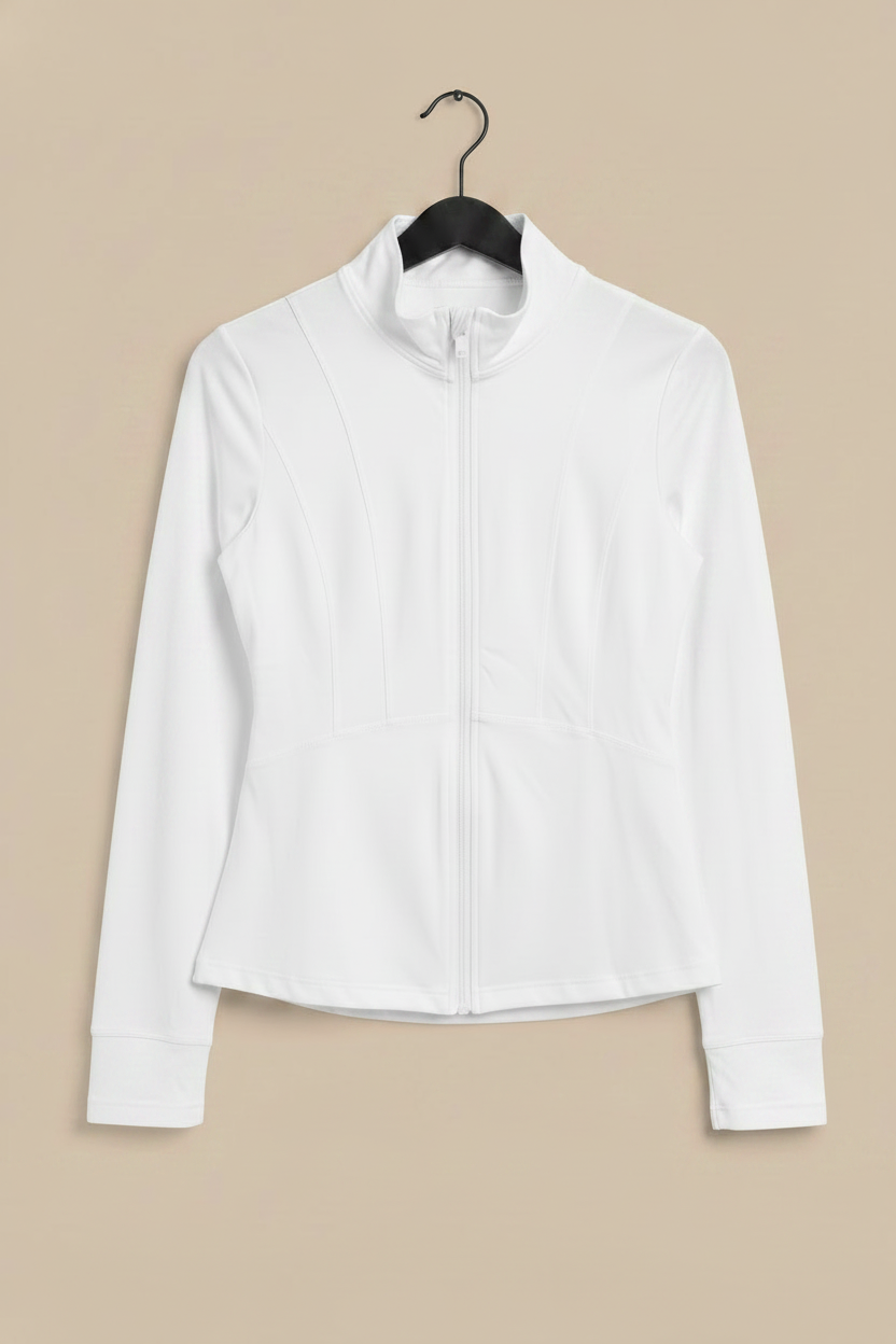 Chaqueta blanca delantera percha
