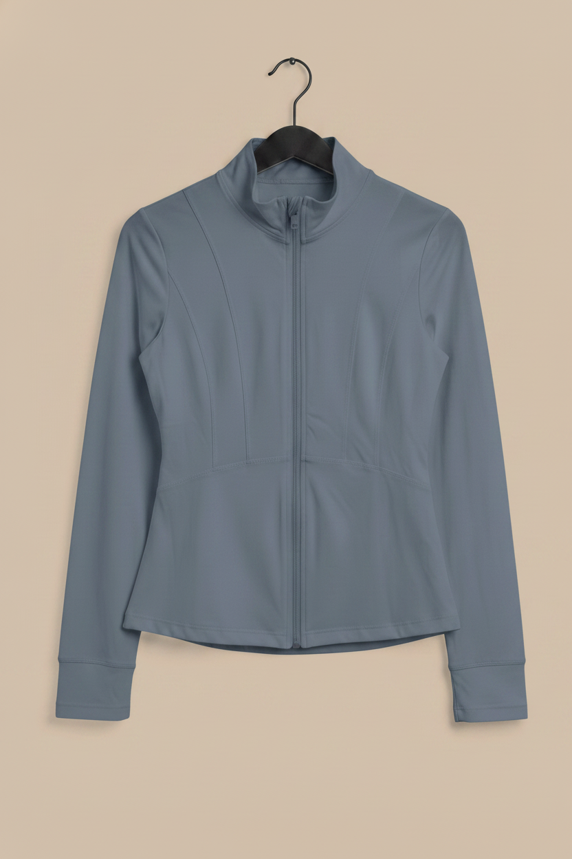 Chaqueta gris azulado delantera