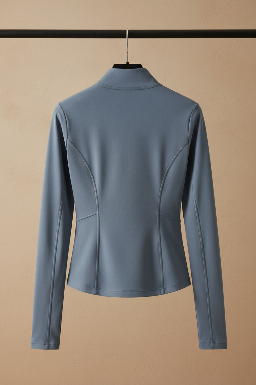Chaqueta gris azulado trasera