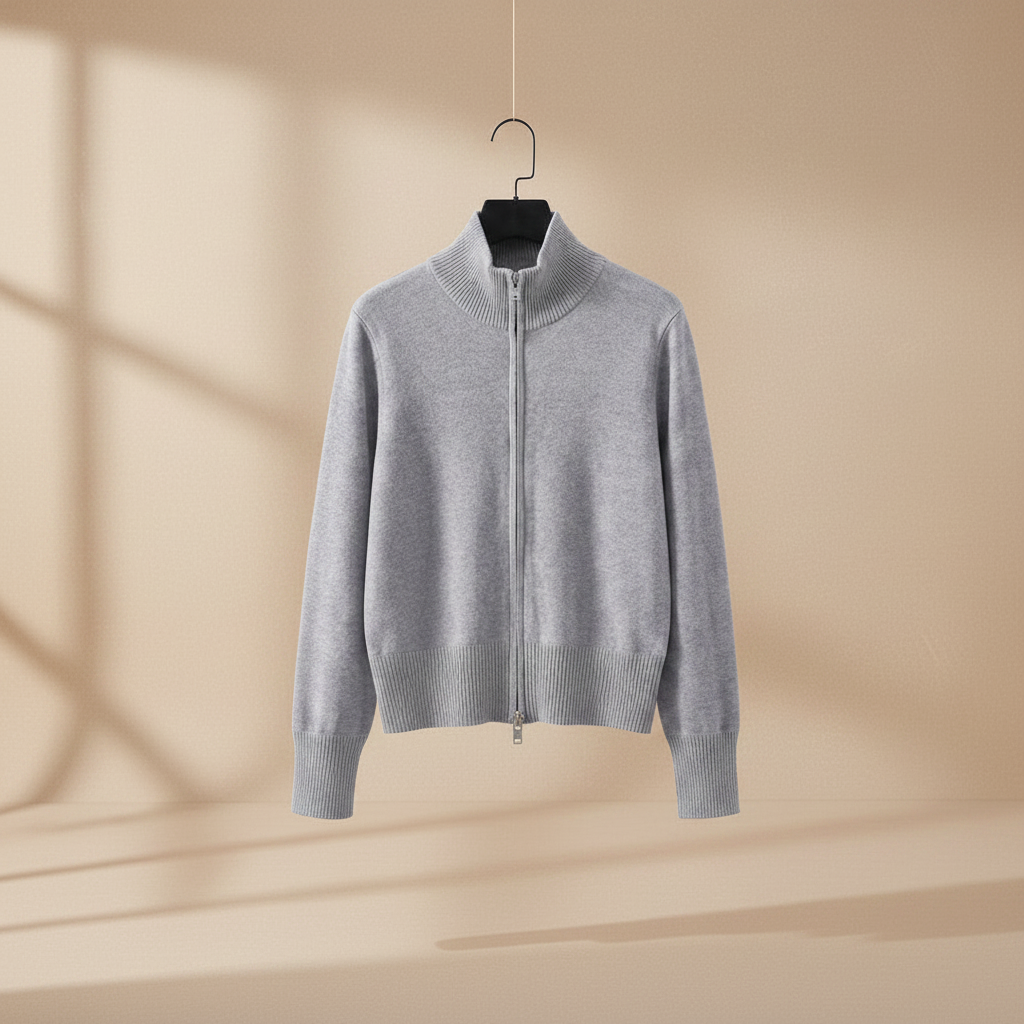 Chaqueta gris doble cremallera