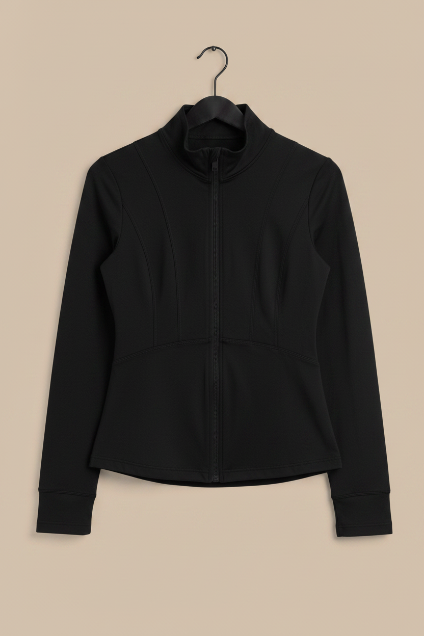 Chaqueta negra delantera con luz