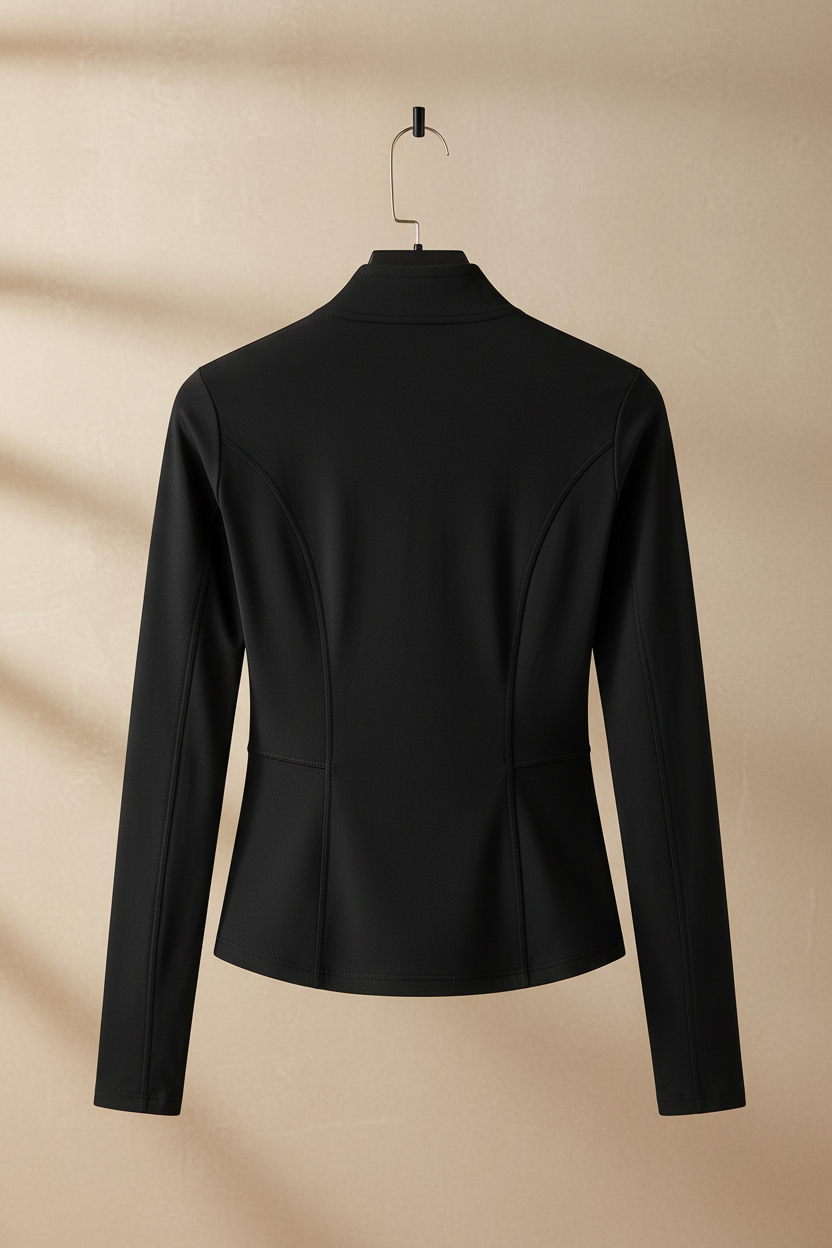 Chaqueta negra trasera percha