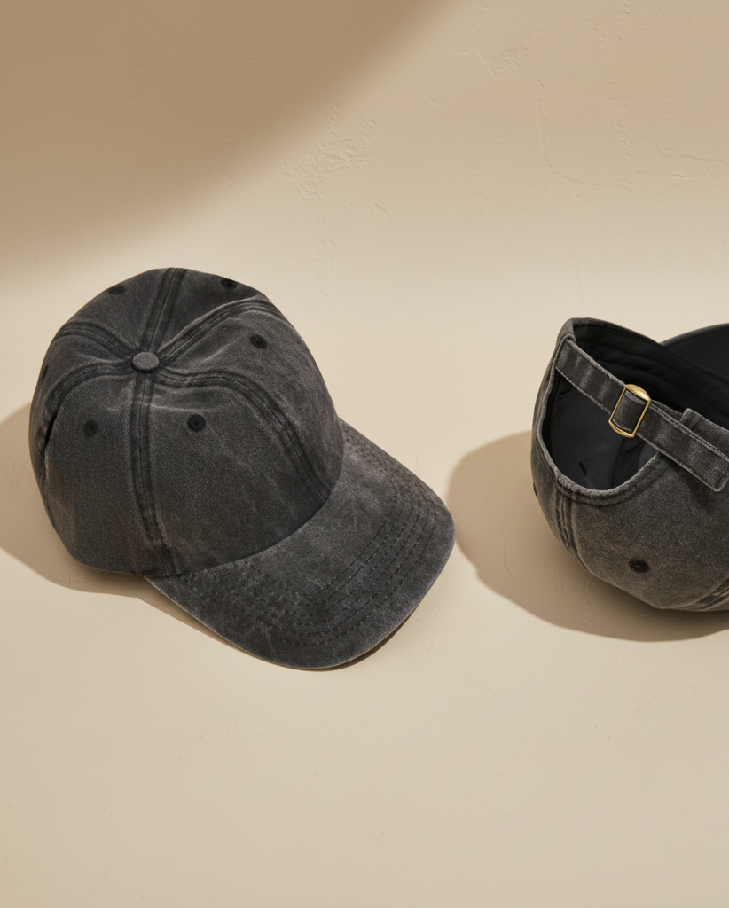 Gorras negras fondo greige