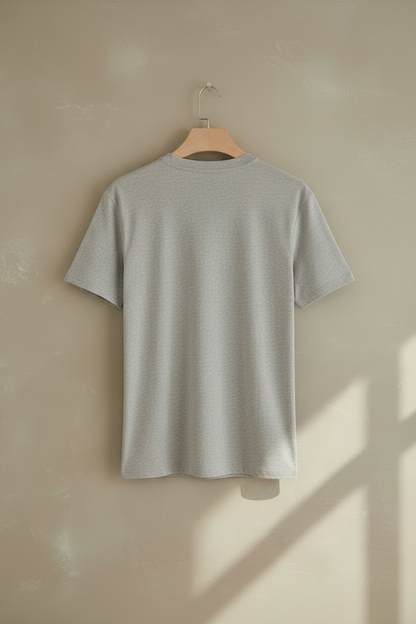 Camiseta básica slim fit de cuello redondo y manga corta, color gris claro
