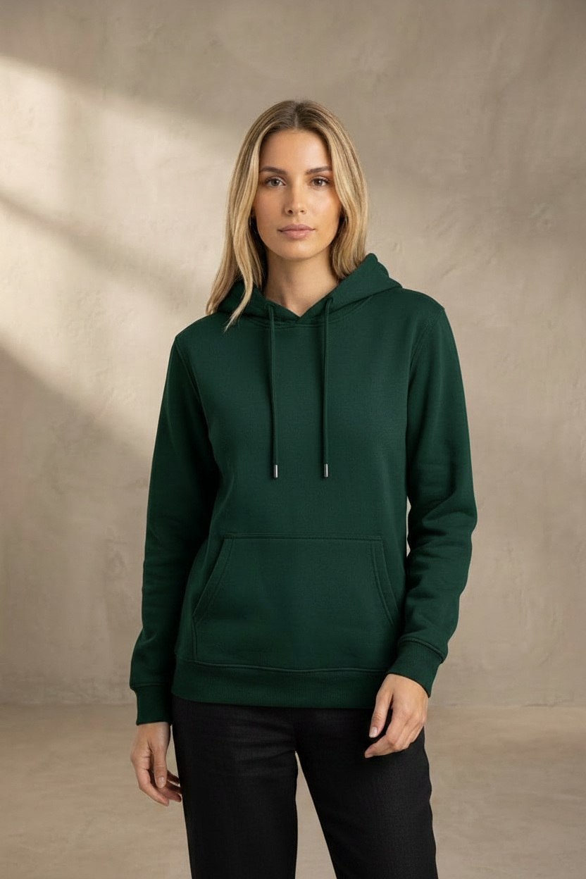 Hoodie Verde Botella Mujer