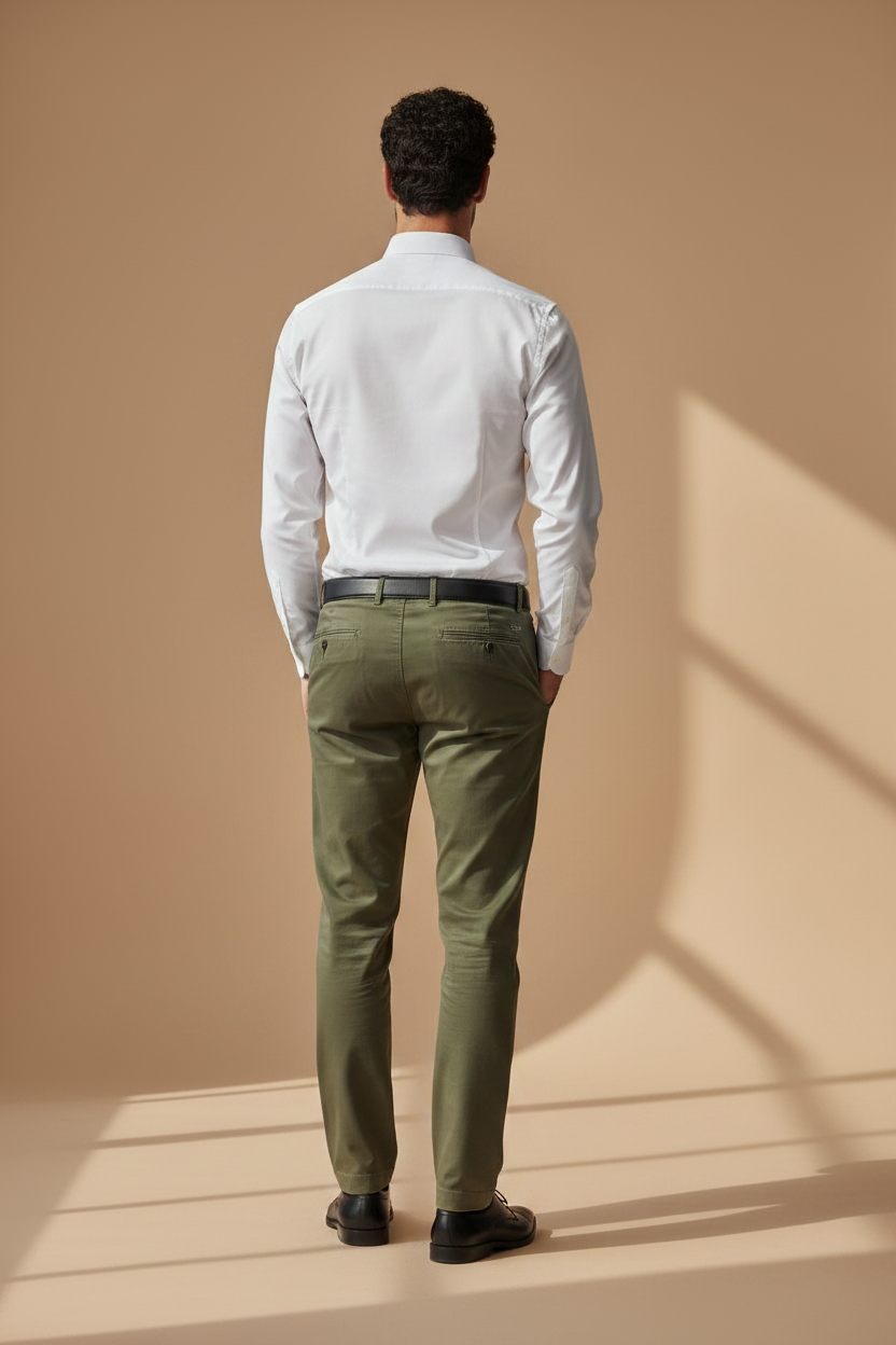 Pantalón verde oliva espalda