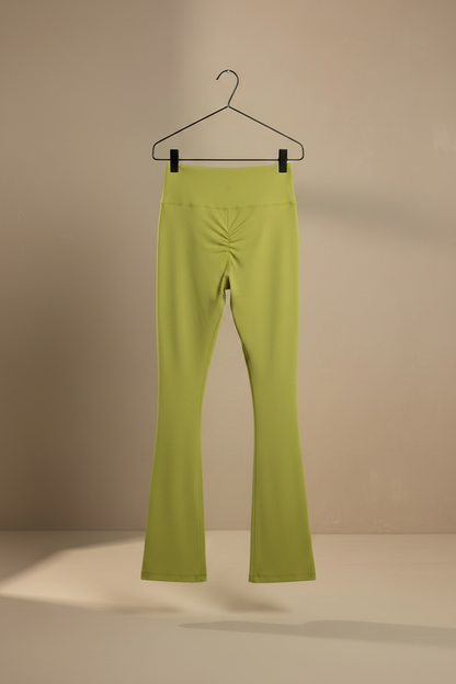 Leggings acampanadas de cintura alta, color verde oliva