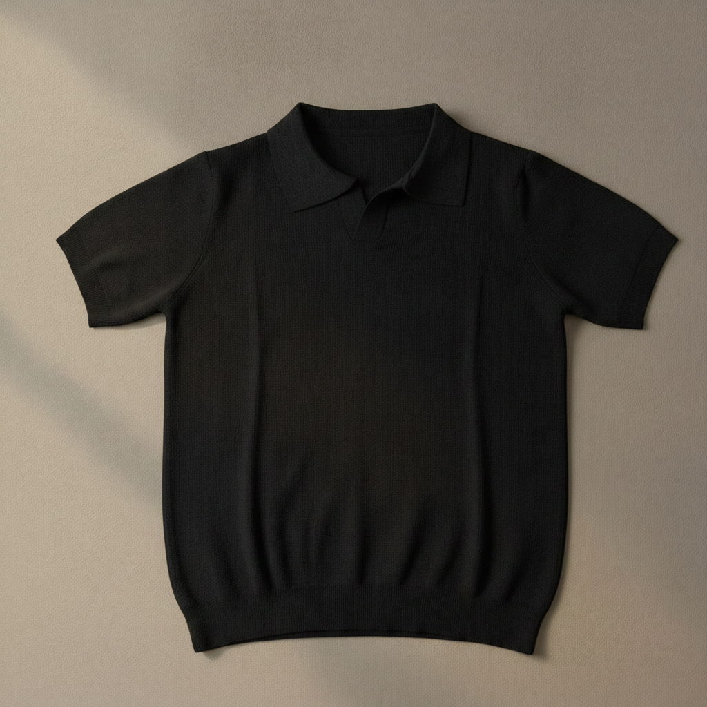 Polo knit negro
