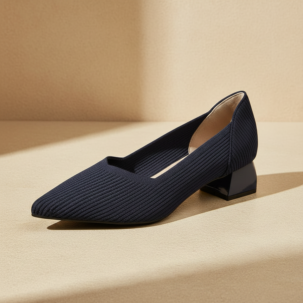 Pump azul navy - fondo greige