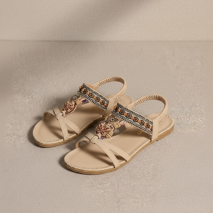 Sandalia beige sin pies