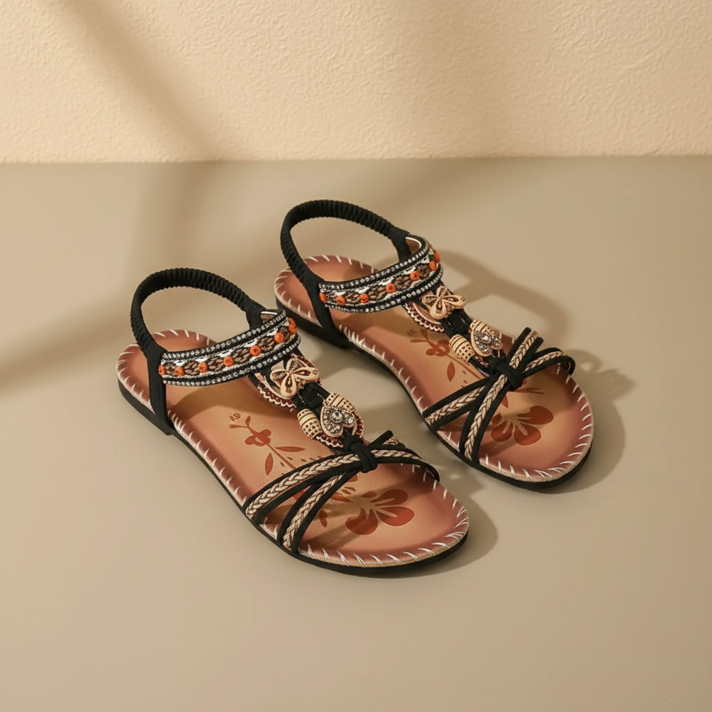 Sandalia negra sin pies