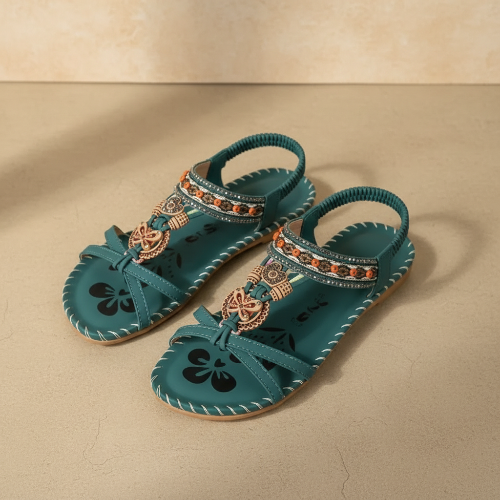Sandalia teal sin pies