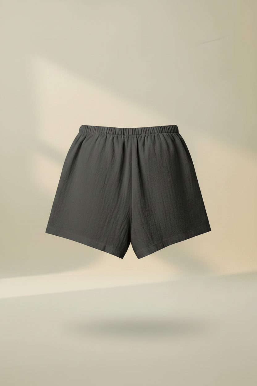 Shorts lino gris oscuro trasera