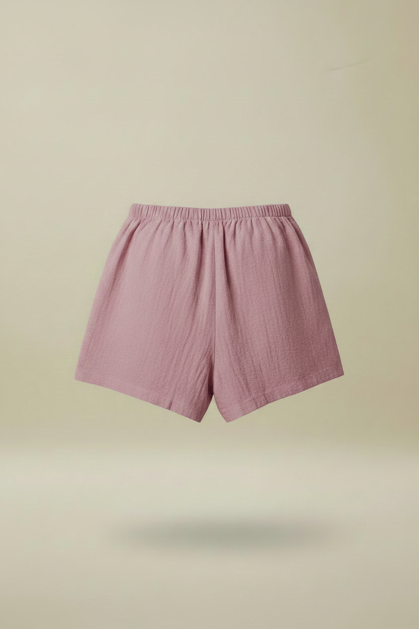 Shorts lino malva trasera