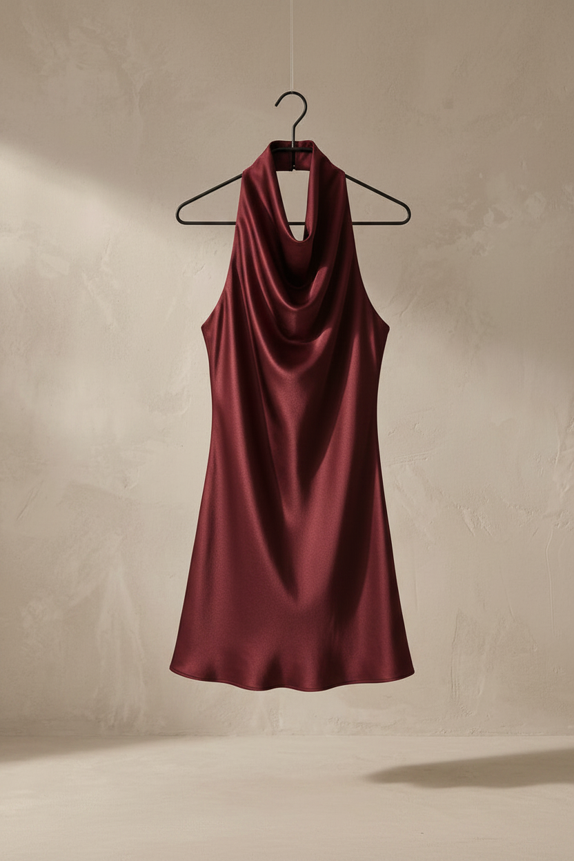 Vestido rojo vino